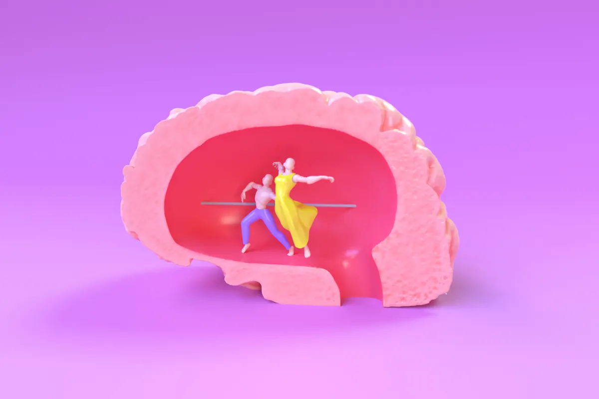 Ilustração 3D de um cérebro humano