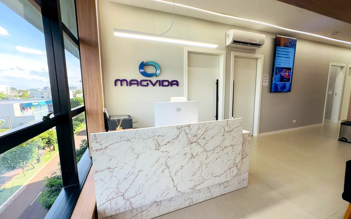 Recepção da Clínica Magvida, no Fourth Medical Center em Campo Mourão